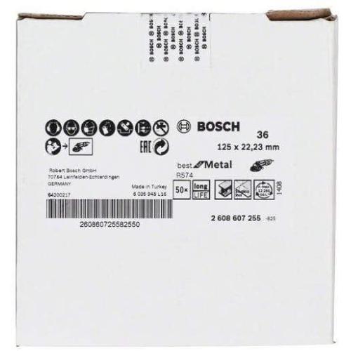 Bosch Disco abrasivo in fibra R574, Best for Metal  mod.  2608607255 EAN 3165140247924