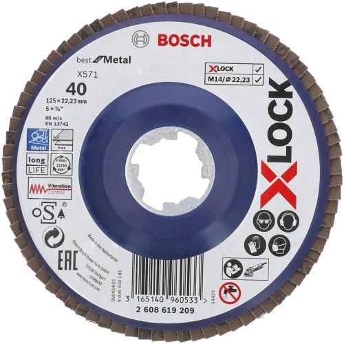 Bosch Disco lamellare X-Lock 125mm G60 Best for Metal mod.  2608619210 EAN 3165140960540