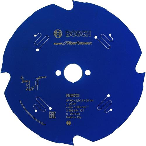 Bosch Lama per sega circolare 160x20mm T4 Expert for Fiber Cement mod.  2608644121 EAN 3165140796873