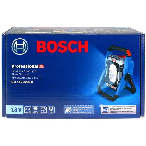 Bosch Lampada della batteria GLI 18V-2200 C mod.  0601446501 EAN 3165140953832