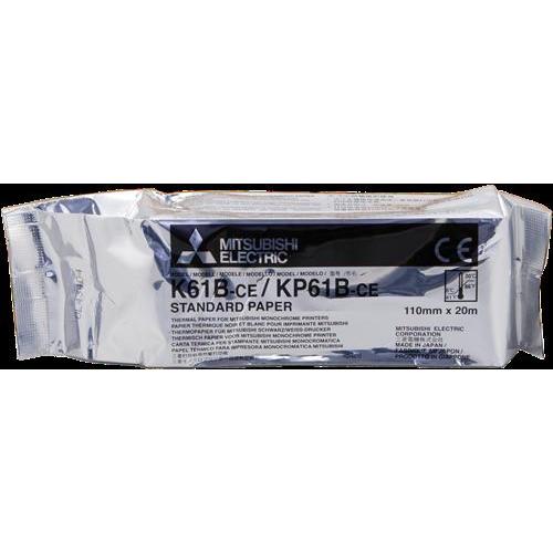 ORIGINALE Mitsubishi Carta Bianco K61B KP61B-CE Carta termica, Bobina, 110mm x 20m mod.  K61B KP61B-CE EAN 2200000013880