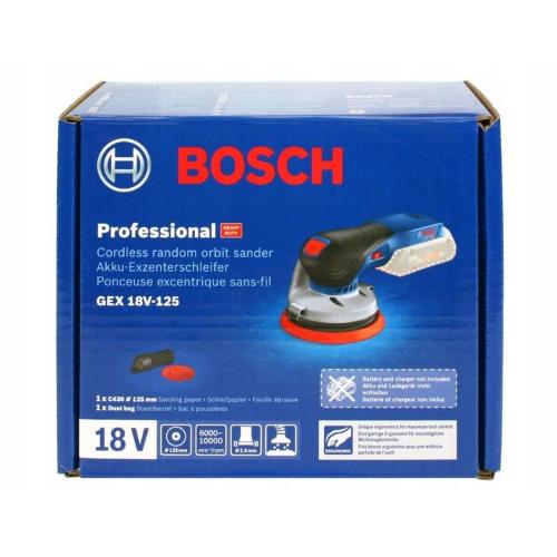 Bosch Levigatrice eccentrica GEX 18V-125 mod.  0601372201 EAN 4059952539652