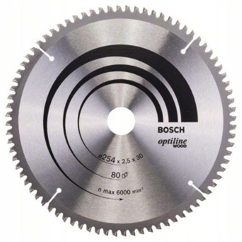 Bosch Lama per sega circolare Optiline Wood 254x30mm T80  mod.  2608640437 EAN 3165140314466