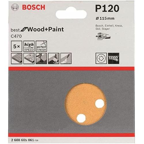 Bosch Foglio abrasivo C470, confezione da 5 pz.  mod.  2608605061 EAN 3165140158787