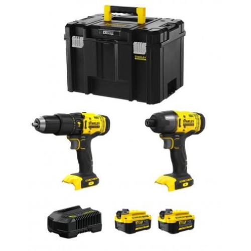 STANLEY FatMax Kit SVK215 (SFMCD711 + SFMCF800 + 2 x 4,0 Ah +  Caricabatteria + TSTAK VI) 7136086 Stanley