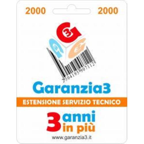 GARANZIA 3 -2000 ESTENSIONE DEL SERVIZIO TECNICO FINO A 2.000,00 EURO - GARANZIA3