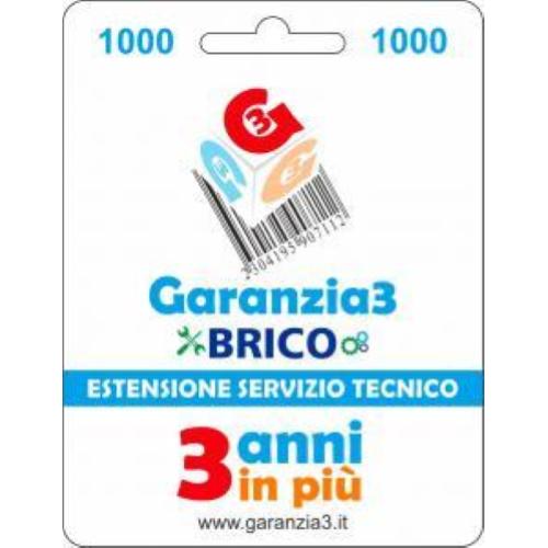 BRICO 1000 - ESTENSIONE DEL SERVIZIO TECNICO FINO A 1000,00 EURO - GARANZIA3 *ELETTROUTENSILI*