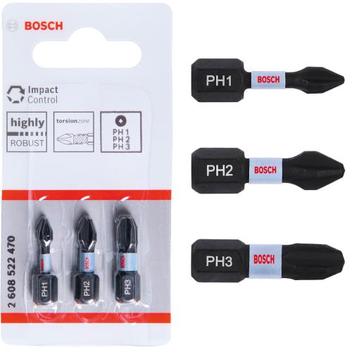 Bosch Set di punte a percussione PH Impact Control, 3 pz. 2608522470 mod.  2608522470 EAN 6949509233370