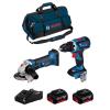 BOSCH Kit 18V BK208BAG (GSR 18V-60 C + GWS 18-125 V-LI + 2 x 4,0 Ah + GAL18V-40 + Borsa)