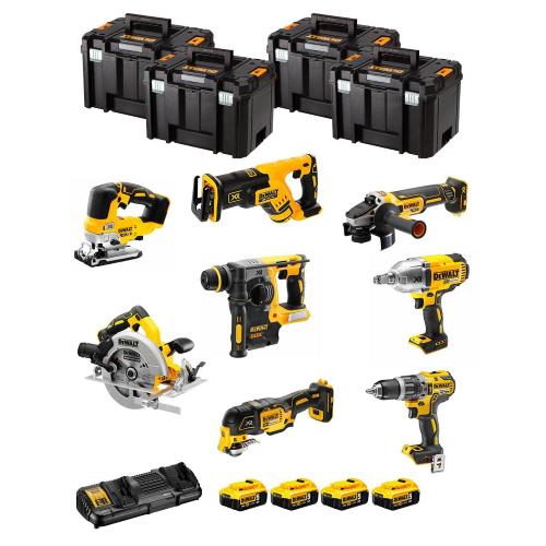 DeWALT Kit DCK865P4T (DCS367 + DCH273 + DCD796 + DCS334 + DCG405 + DCS355 + DCF899H + DCS570 + 4x 5,0Ah + DCB132 + 4x TSTAK VI)