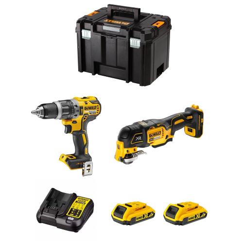 DeWALT Kit DWK206 (DCD796 + DCS355 + 2 x 2,0 Ah + DCB107 + TSTAK VI)