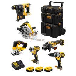 DeWALT Kit DWK601 (DCD996 + DCH273 + DCG405 + DCF887 + DCS334 + DCS570 + 3 x 5,0 Ah + DCB115 + Caddy 3en1)