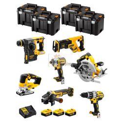 DeWALT Kit DWK703T (DCD996 + DCH273 + DCG405 + DCF887 + DCS334 + DCS570 + DCS367 + 3 x 5,0 Ah + DCB115 + 4 x TSTAK VI)