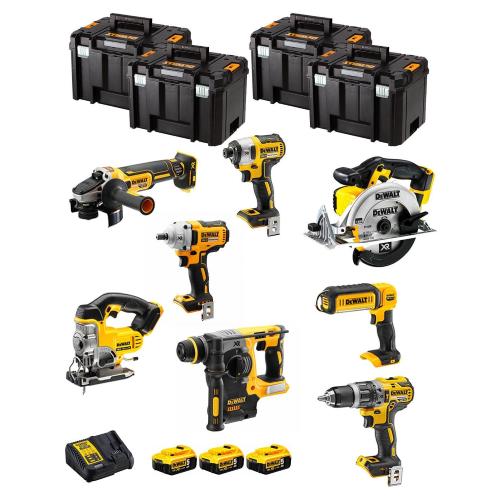 DeWALT Kit DWK800T (DCD796 + DCH273 + DCG405 + DCF887 + DCF894 + DCS331 + DCS391 + DCL050 + 3 x 5,0 Ah + DCB115 + 4 x TSTAK VI)