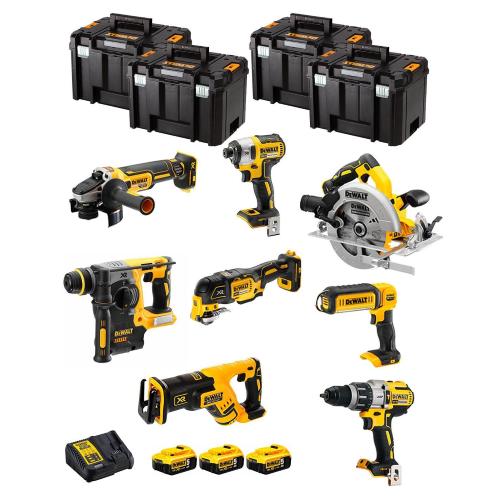 DeWALT Kit DWK803T (DCD996 + DCH273 + DCG405 + DCF887 + DCS355 + DCS367 + DCS570 + DCL050 + 3 x 5,0 Ah + DCB115 + 4 x TSTAK VI)