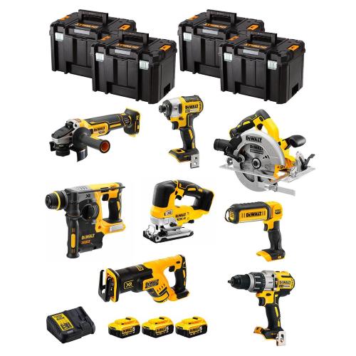 DeWALT Kit DWK805T (DCD996 + DCH273 + DCG405 + DCF887 + DCS334 + DCS367 + DCS570 + DCL050 + 3 x 5,0 Ah + DCB115 + 4 x TSTAK VI)