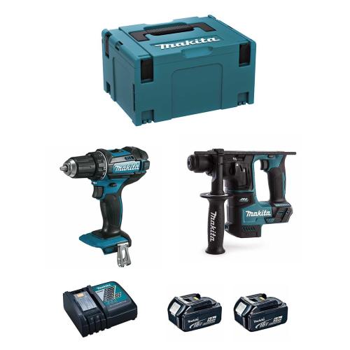 MAKITA Kit 18V MSL2P2 (DHR171 + DDF482 + 2 x 5,0 Ah + DC18RC + MAKPAC 3)