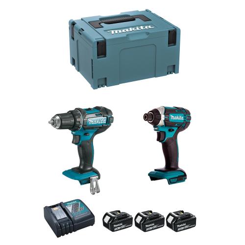 MAKITA Kit DLX2127J1 (DDF482 + DTD152 + 3 x 3,0 Ah + DC18RC + MAKPC 3)