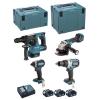MAKITA Kit DLX4104TJ1 (DHP481 + DHR243 + DTD153 + DGA513 + 3 x 5,0 Ah + DC18RC + MAKPAC 3 + MAKPAC 4)
