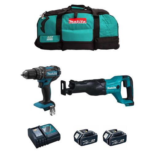 MAKITA Kit MK204 (DHP482 + DJR186 + 2 x 5,0 Ah + DC18RC + LXT600)