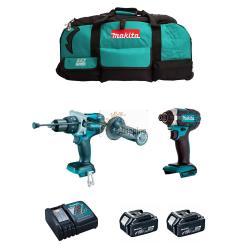 MAKITA Kit MK211 (DHP481 + DTD152 + 2 x 5,0 Ah + DC18RC + LXT600)