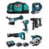 MAKITA Kit MK602 (DHR171 + DGA504 + DTD154 + DJR186 + DJV182 + DSS610 + 2 x 5,0 Ah + DC18RC + 2 x LXT600)