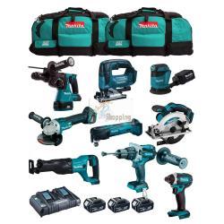 MAKITA Kit MK902 (DHP481 + DHR243 + DGA504 + DTD152 + DJV182 + DSS610 + DJR186 + DBO180 + DTM51 + 3x5,0 Ah + DC18RD + 2xLXT600)
