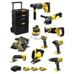 STANLEY FatMax Kit SVK1000 (SFMCH900+SFMCG400+SFMCD711+SFMCF800+SFMCS500+ SFMCS600+SFMCW220+SFMCS300+SFMCE500+SFMCL020+3 x2,0Ah)