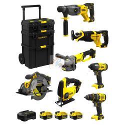 STANLEY FatMax Kit SVK705 (SFMCH900 + SFMCG400 + SFMCD720 + SFMCF800 + SFMCS500 + SFMCS600 + SFMCS300 + 3 x 4,0 Ah + Caddy 3en1)