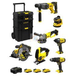 STANLEY FatMax Kit SVK706 (SFMCH900 + SFMCG400 + SFMCD711 + SFMCF800 + SFMCS500 + SFMCS600 + SFMCW220 + 3 x 2,0 Ah + Caddy 3en1)