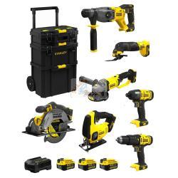 STANLEY FatMax Kit SVK709 (SFMCH900 + SFMCG400 + SFMCD711 + SFMCF800 + SFMCS500 + SFMCS600 + SFMCE500 + 3 x 4,0 Ah + Caddy 3en1)
