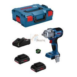 Avvitatore a massa battente BOSCH GDS 18V-450 PC (2 x 4,0 Ah ProCORE + GAL18V40 + L-Boxx 136 + modulo Bluetooth)