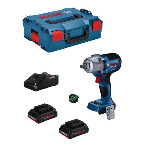Avvitatore a massa battente BOSCH GDS 18V-450 PC (2 x 4,0 Ah ProCORE + GAL18V40 + L-Boxx 136 + modulo Bluetooth)