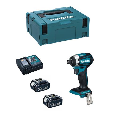Avvitatore ad Impulsi  MAKITA DTD154RTJ (2 x 5,0 Ah + DC18RC + MAKPAC 2)