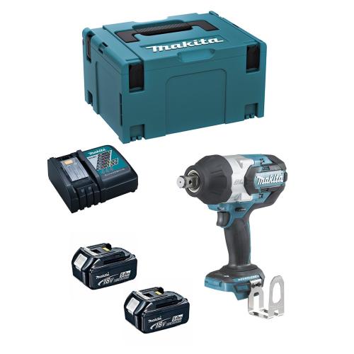 Avvitatore ad Impulsi MAKITA DTW1001RTJ (2 x 5,0 Ah + DC18RC + MAKPAC 3)