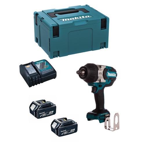 Avvitatore ad Impulsi MAKITA DTW1002RTJ (2 x 5,0 Ah + DC18RC + MAKPAC 3)