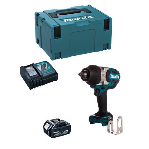 Avvitatore ad Impulsi MAKITA DTW1002RTJ1 (1 x 5,0 Ah + DC18RC + MAKPAC 3)