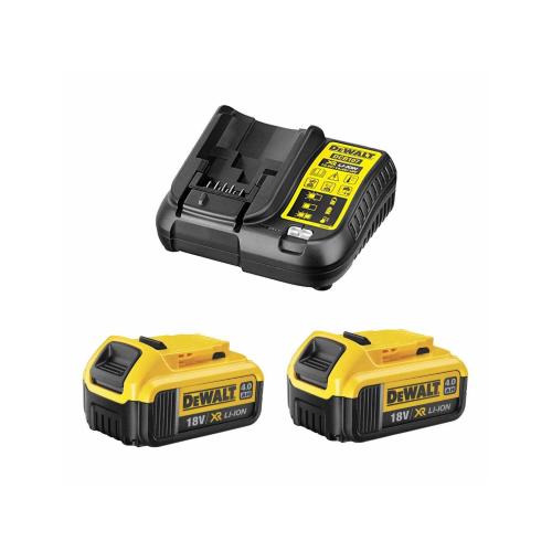 Power Set DeWALT (2 x 18V 4,0 Ah + DCB107)