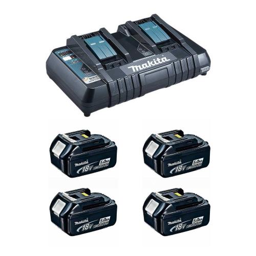 Power Set MAKITA (4 x 18V 5,0 Ah + DC18RD)