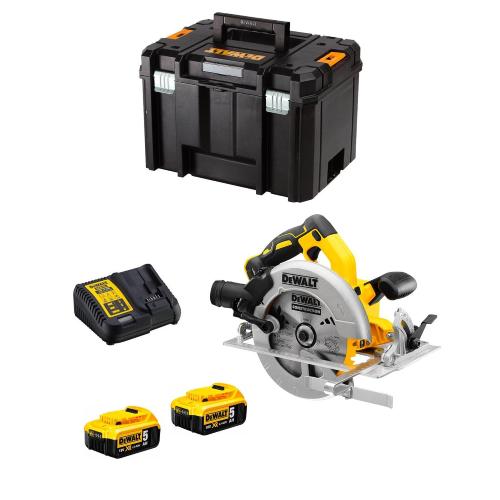 Sega Circolare DeWALT DCS570P2T (2 x 5,0 Ah + DCB115 + TSTAK VI)