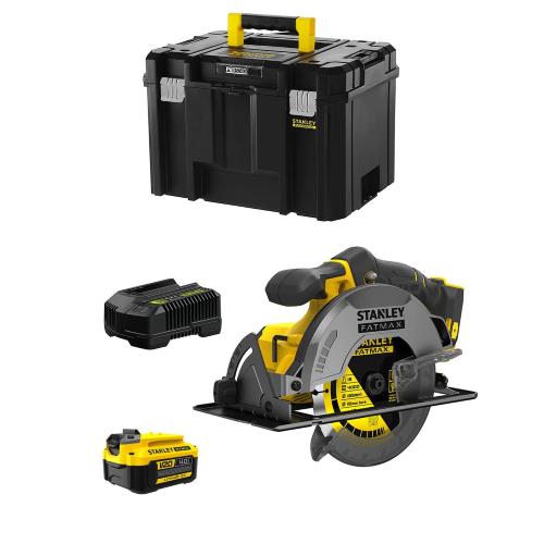 Sega Circolare STANLEY FatMax SFMCS500M1T (1 x 4,0 Ah + Caricabatteria + TSTAK VI)