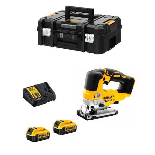 Seghetto Alternativo DeWALT DCS334M2T (2 x 4,0 Ah + DCB115 + TSTAK II)