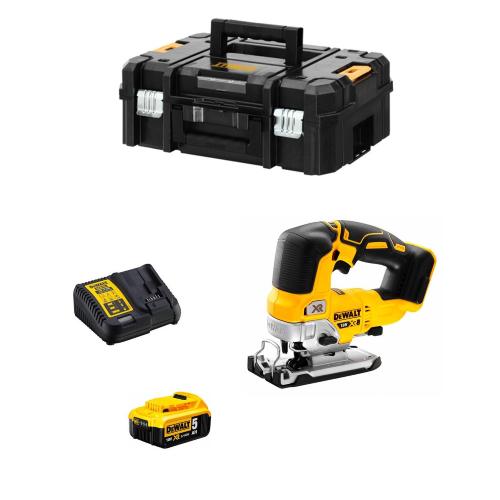 Seghetto Alternativo DeWALT DCS334P1T (1 x 5,0 Ah + DCB115 + TSTAK II)