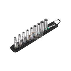 Set di 9 bussole lunghe Zyklop 1/4" WERA Belt A Deep 1
