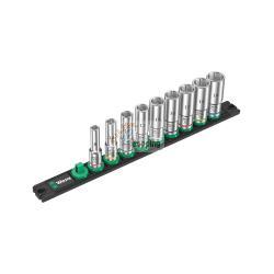 Set di 9 bussole lunghe Zyklop 3/8" WERA Nuss-Magnetleiste B Deep 1