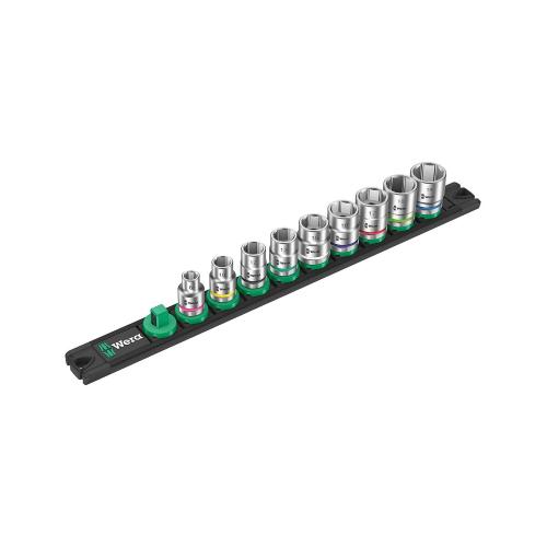 Set di 9 bussole Zyklop 3/8" WERA Nuss-Magnetleiste B 4