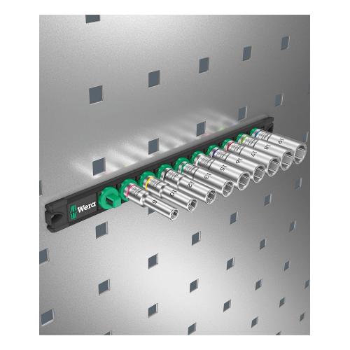 Set di 9 bussole lunghe Zyklop 3/8" WERA Nuss-Magnetleiste B Deep 1