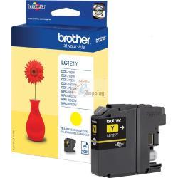 ORIGINALE Brother Cartuccia d'inchiostro giallo LC121Y LC-121 ~300 Pagine 3,9ml mod.  LC121Y LC-121 EAN 4977766723213