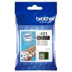 ORIGINALE Brother Cartuccia d'inchiostro nero LC421BK LC-421BK ~200 Pagine mod.  LC421BK LC-421BK EAN 4977766810364