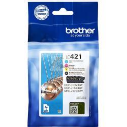ORIGINALE Brother Multipack nero / ciano / magenta / giallo LC-421 LC421VAL ~800 Pagine mod.  LC-421 LC421VAL EAN 4977766813600